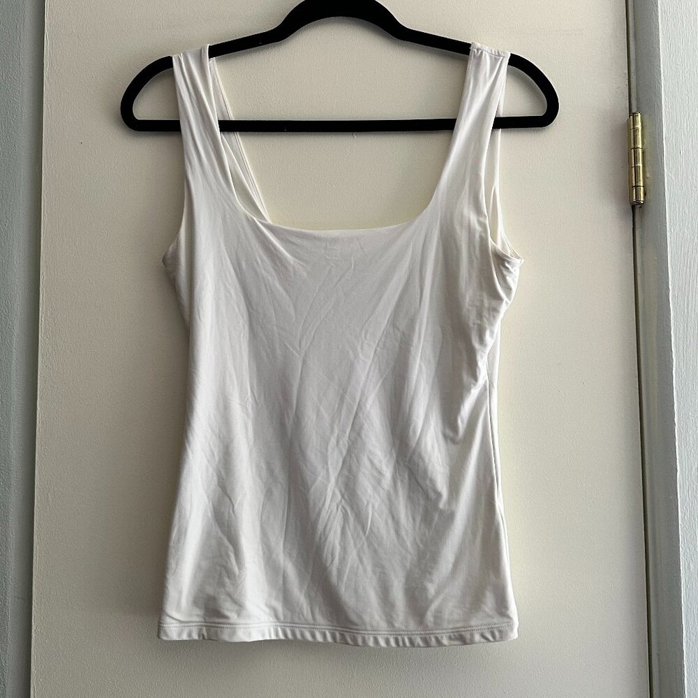 Abercrombie Square Neck White Tank Top in Medium